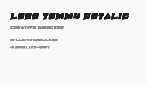 Lobo Tommy Rotalic Business Card