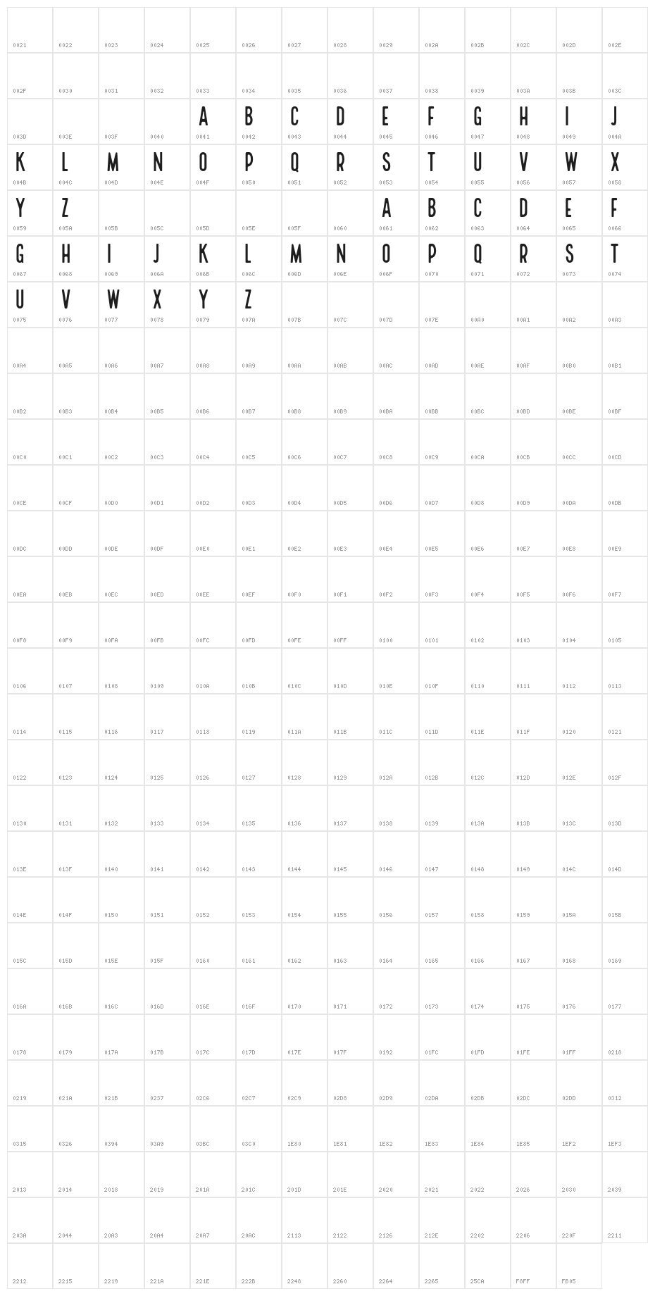 Local Brewery Sans Character Map