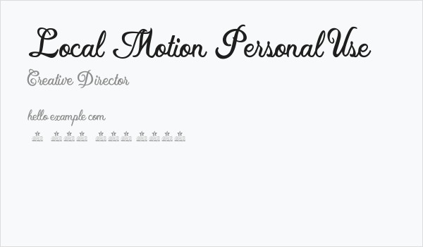 Local Motion Personal Use Business Card