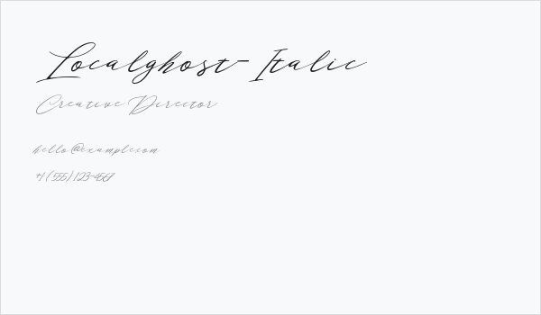 Localghost-Italic Business Card