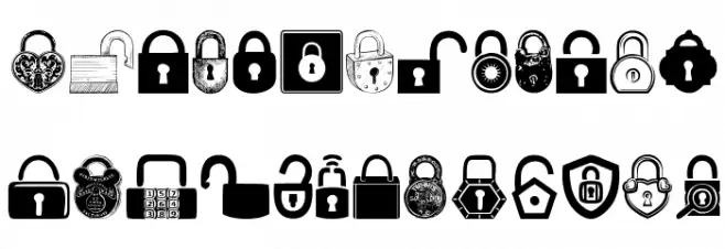 Lock خط أحرف صغيرة