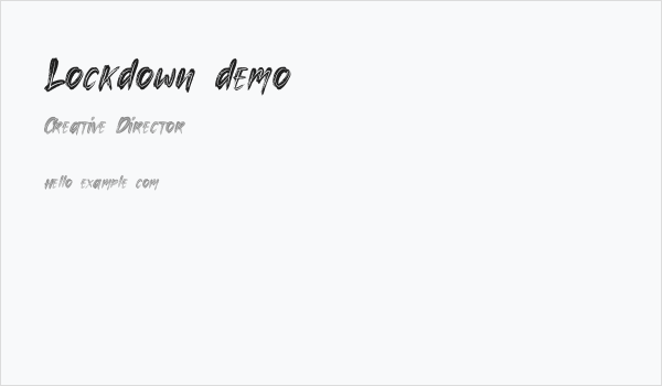 Lockdown demo Business Card