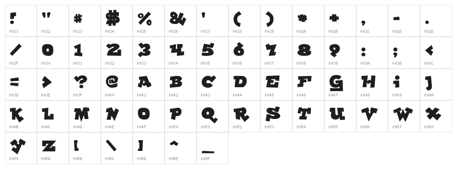 Lockergnome-Regular Character Map