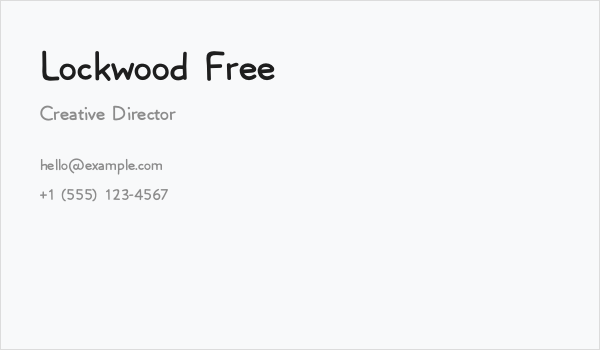 Lockwood Free Business Card