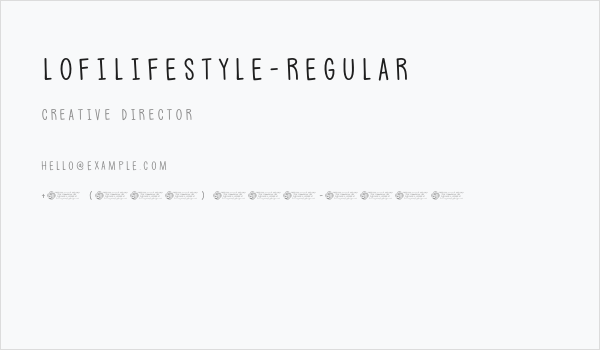 LofiLifestyle-Regular Business Card