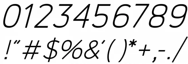 Logico Sans Light Italic Font OTHER CHARS