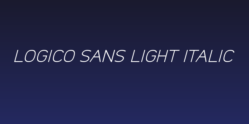 Logico Sans Light Italic Social Header
