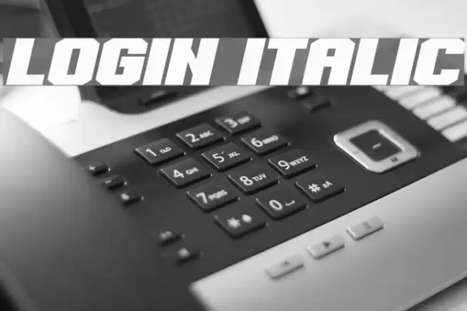 Login Italic Font examples
