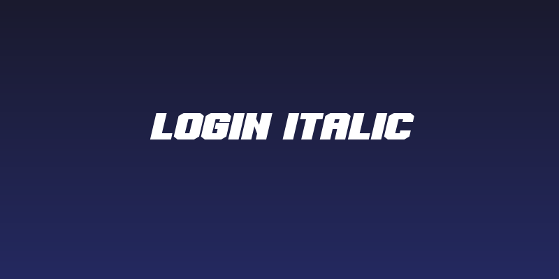 Login Italic Social Header