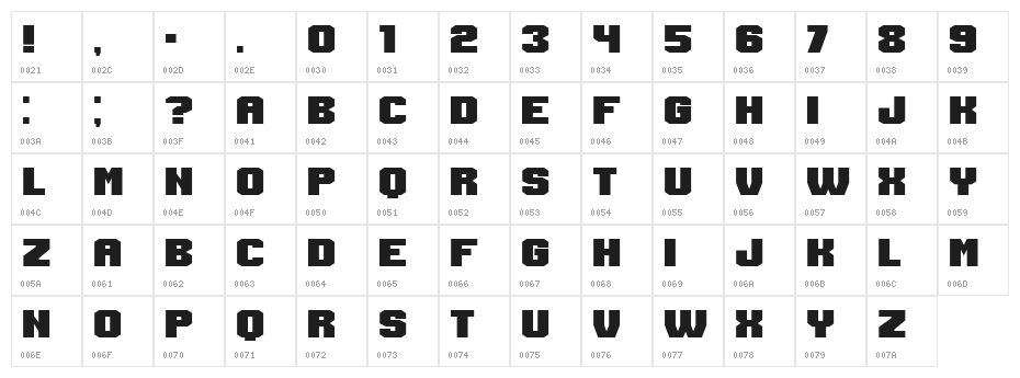 Login Regular Character Map