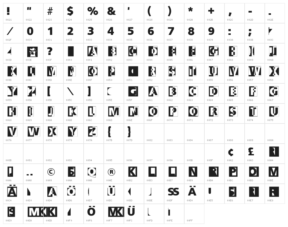 LogoHalfnHalf Character Map