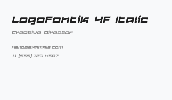 Logofontik 4F Italic Business Card
