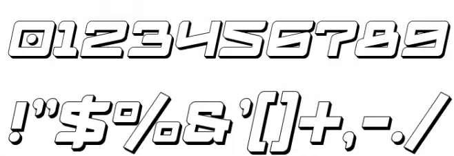 Logofontik Extruded 4F Italic Font OTHER CHARS