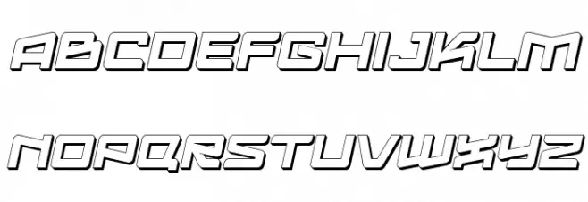 Logofontik Extruded 4F Italic Caratteri MAIUSCOLE