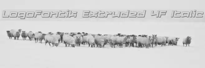 Logofontik Extruded 4F Italic Font examples