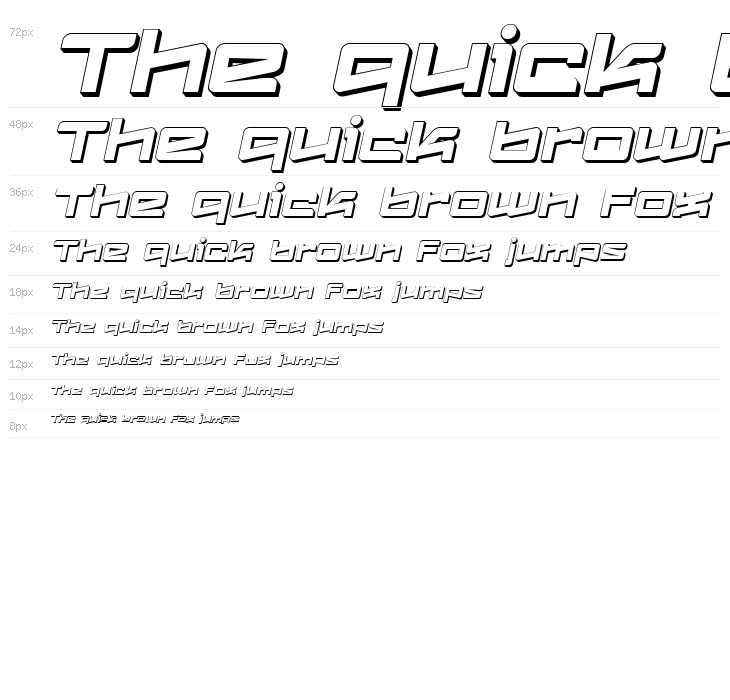 Logofontik Extruded 4F Italic Waterfall