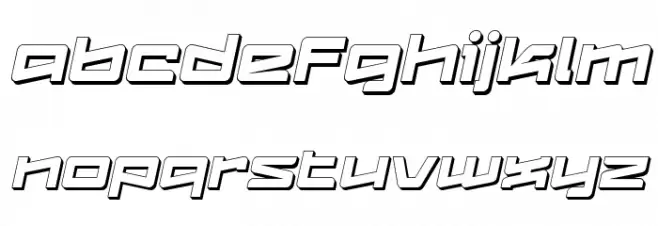 Logofontik Extruded 4F Italic Caratteri MINUSCOLO