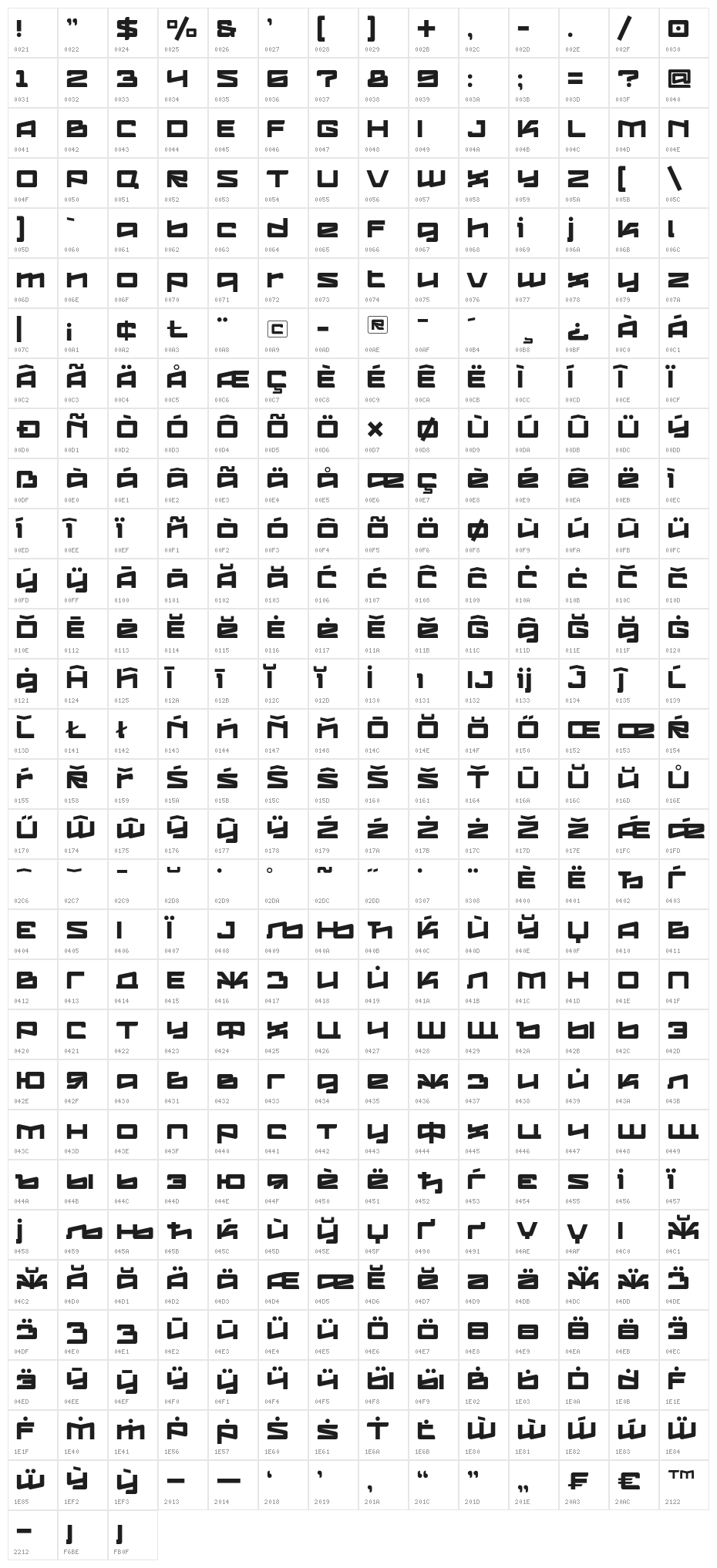 Logofontik4F Character Map