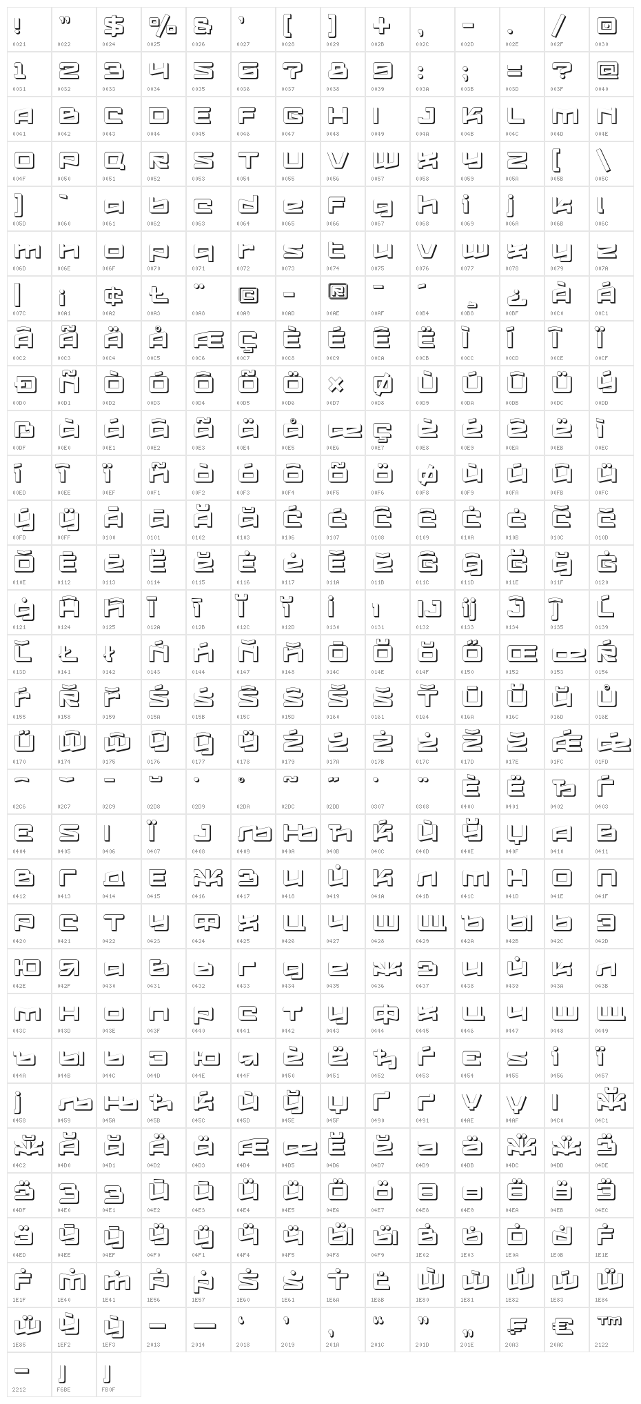 LogofontikExtruded4F Character Map