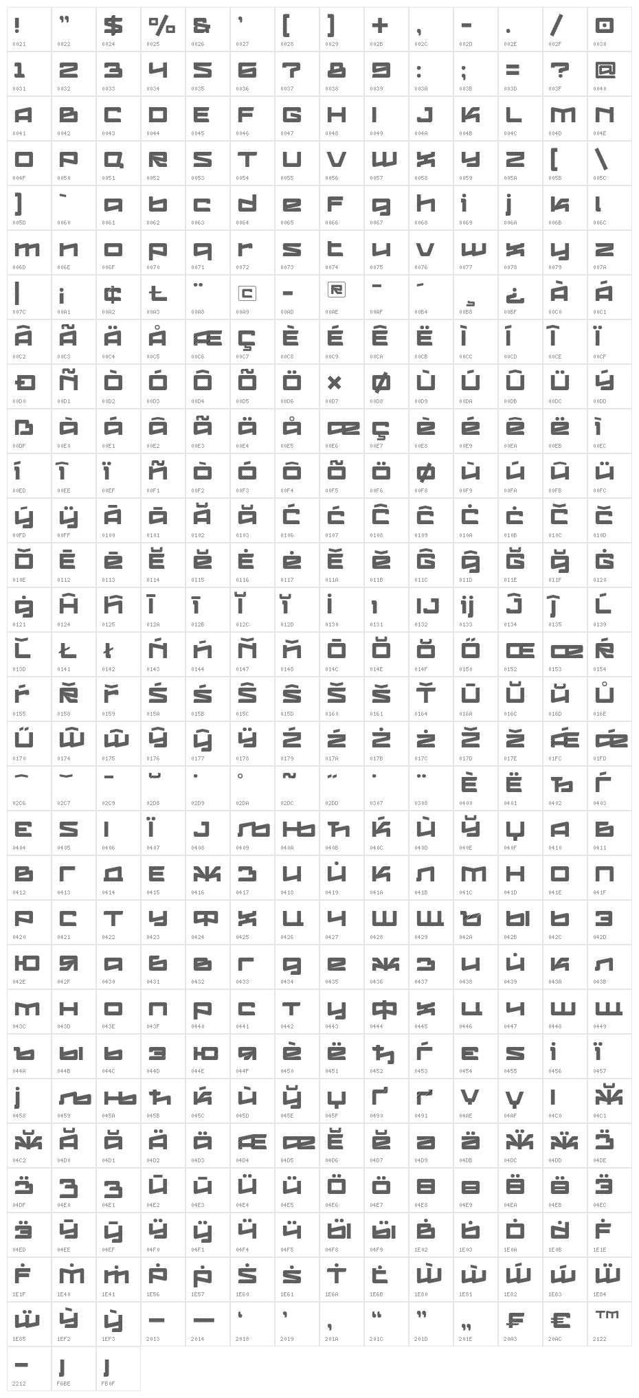 LogofontikStripes4F Character Map