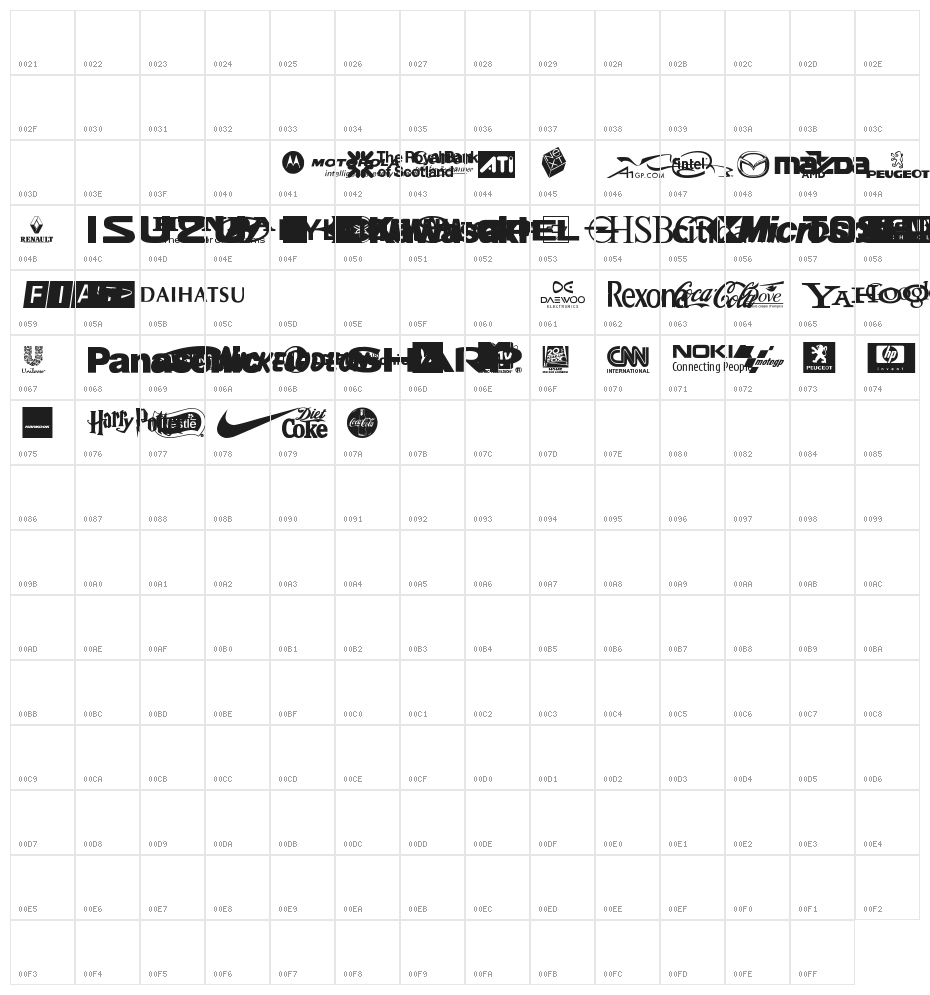 Logos tfb Character Map