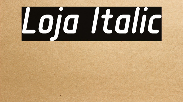 Loja Italic Example 3
