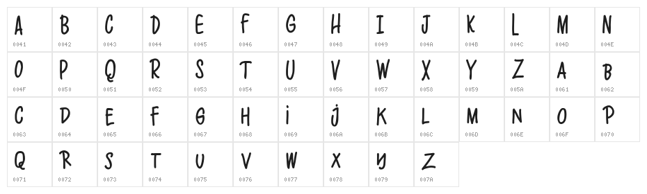 Lolipop FREE Character Map