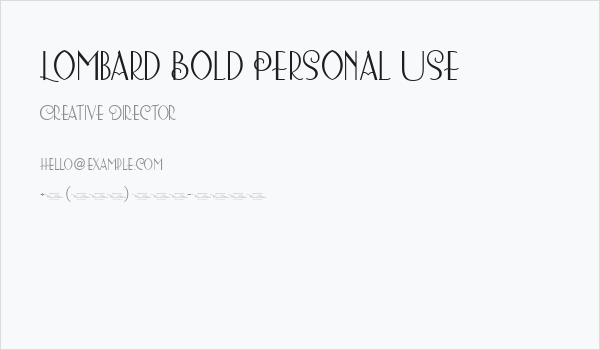 Lombard Bold Personal Use Business Card
