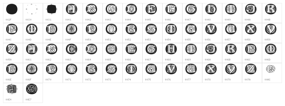 LombardiCaps Round Character Map