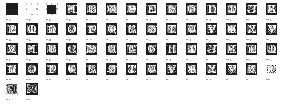 LombardiCaps Character Map