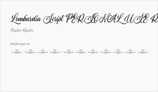 Lombardia Script PERSONAL USE Regular Business Card