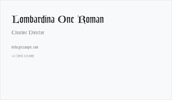 Lombardina One Roman Business Card