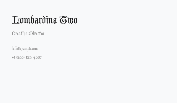 Lombardina Two Business Card