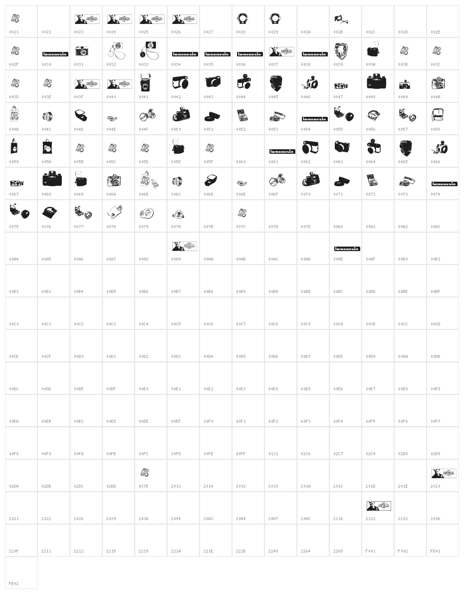 Lomonesia!" Dingbats Character Map