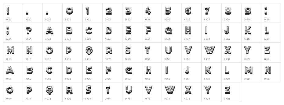 London 2 Extravagant Regular Character Map