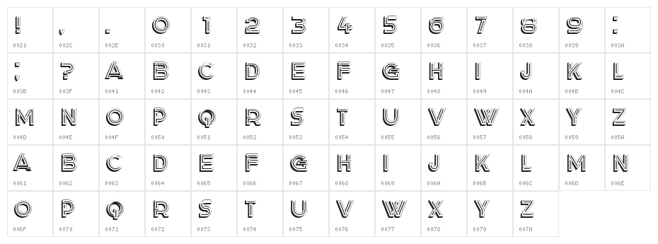 London 2 Regular Character Map