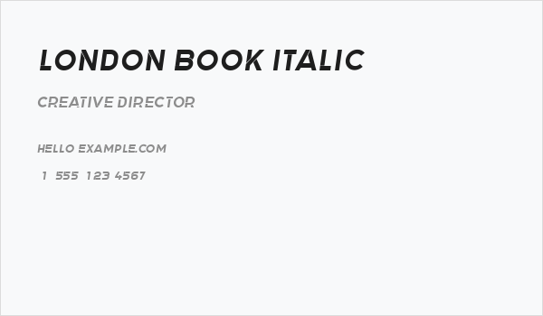 London Book Italic Business Card