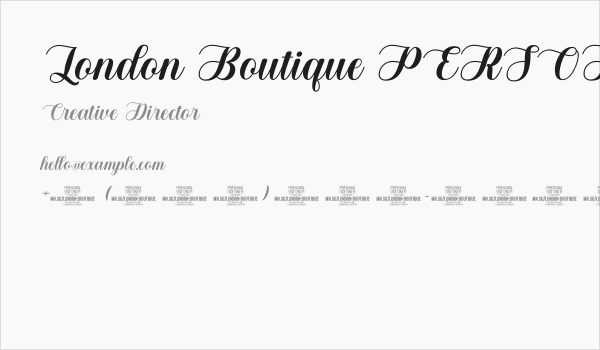 London Boutique PERSONAL USE Regular Business Card