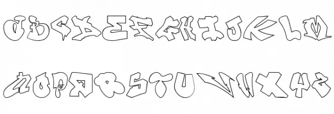 London Graffiti Alphabet フォント 大文字