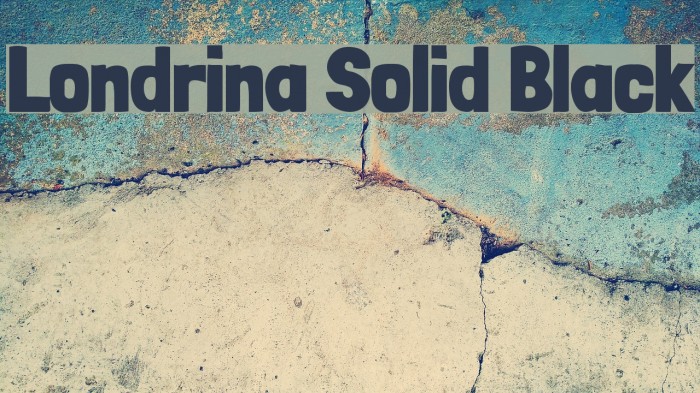 Londrina Solid Black Caratteri examples