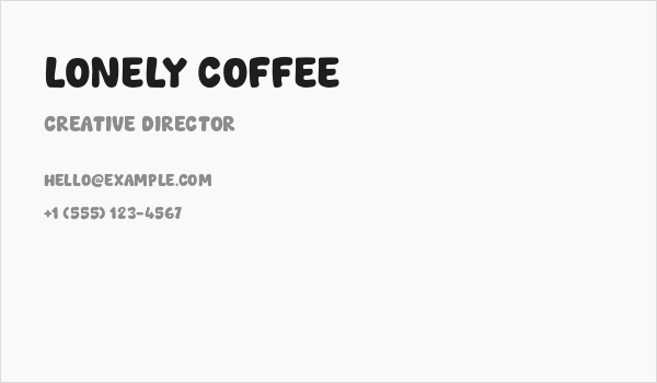 Lonely Coffee Business Card