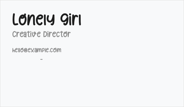 Lonely Girl Business Card