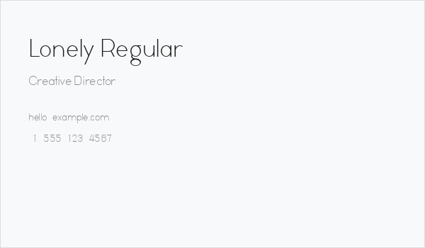 Lonely Regular Business Card