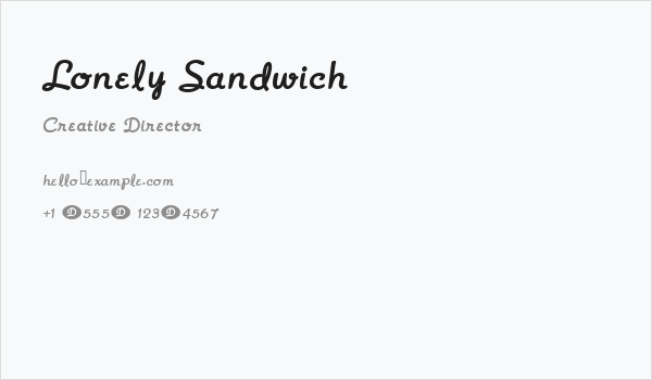 Lonely Sandwich Business Card