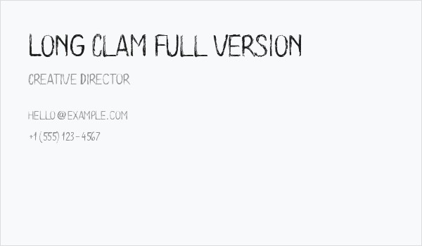 Long Clam Full Version Business Card
