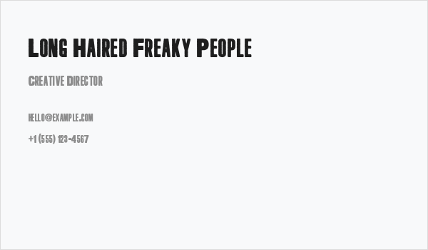 Long Haired Freaky People Business Card