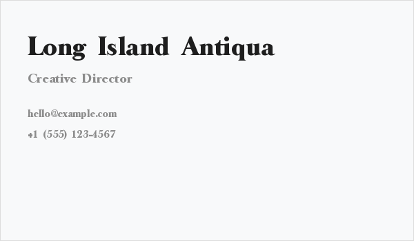 Long Island Antiqua Business Card