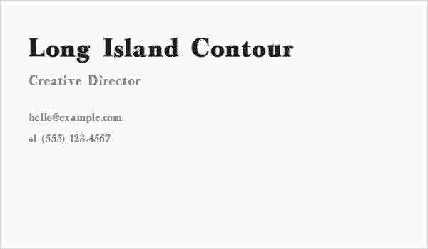 Long Island Contour Business Card