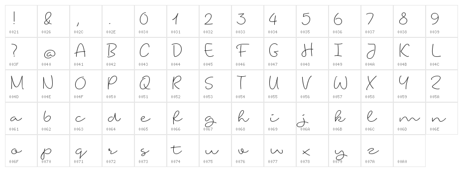 Long Story Short Demo Regular Character Map