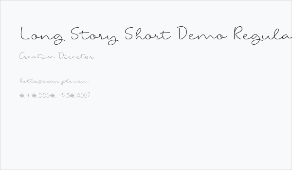 Long Story Short Demo Regular Business Card